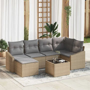 Set da Pranzo per Giardino 7 pcs Beige e Grigio Chiaro 3355469