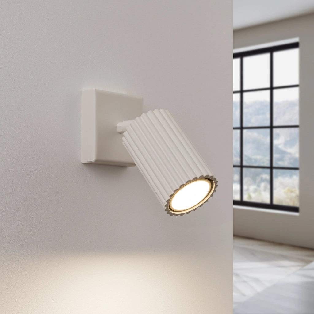 Applique moderna beige spot rigato orientabile GU10 10W Gravio