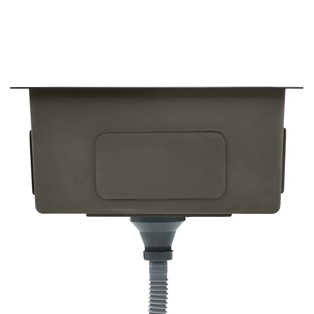 Lavello da Cucina Lavorato a Mano-Lavandino-Lavabo Nero in Acciaio Inox 996204