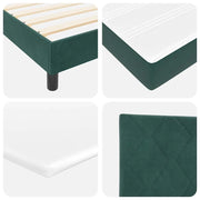Letto singolo | Letto per adulti | Letto a molle con testiera Verde Scuro 200 x 90 cm Velluto