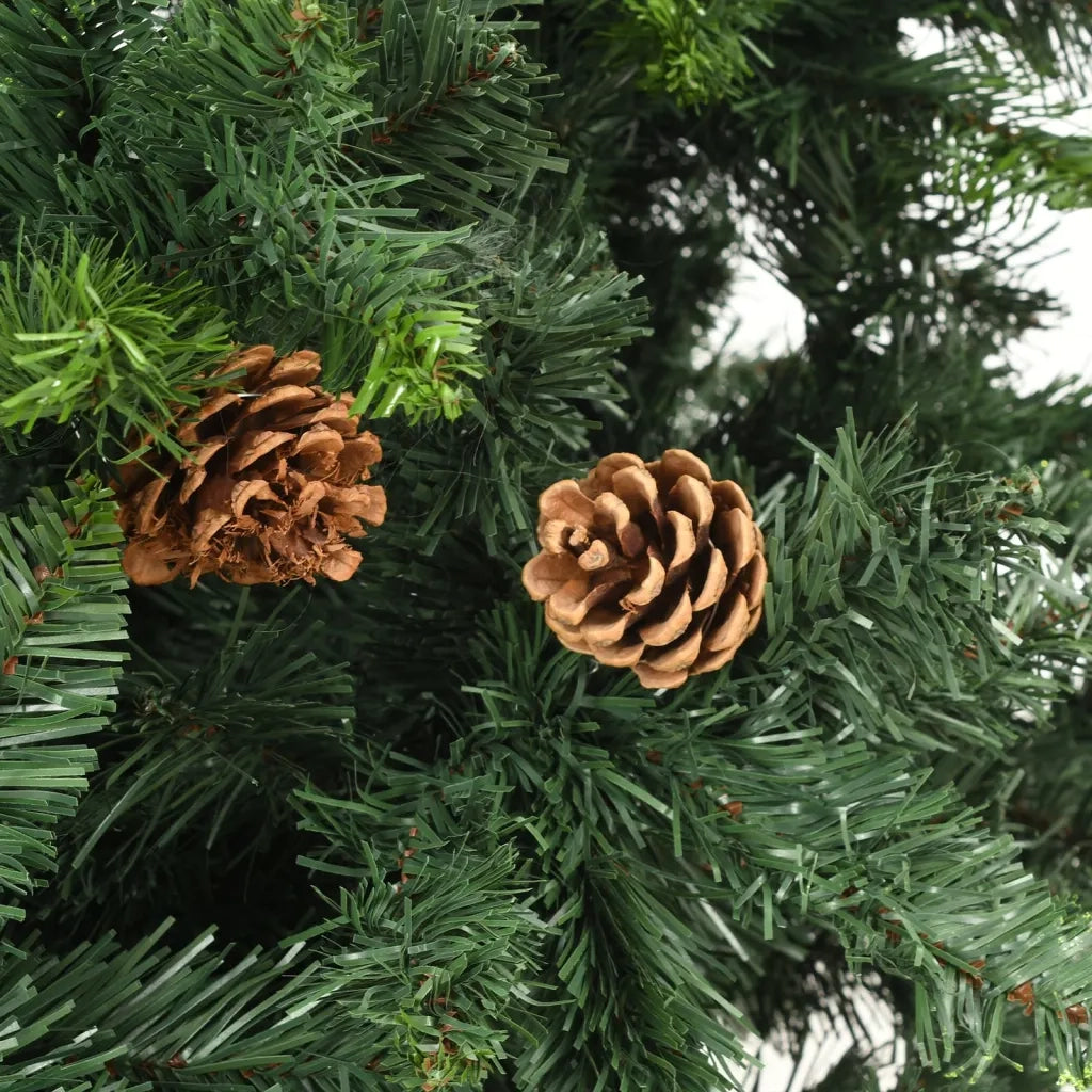 Albero di Natale Preilluminato con Pigne Verde 180 cm 3077744