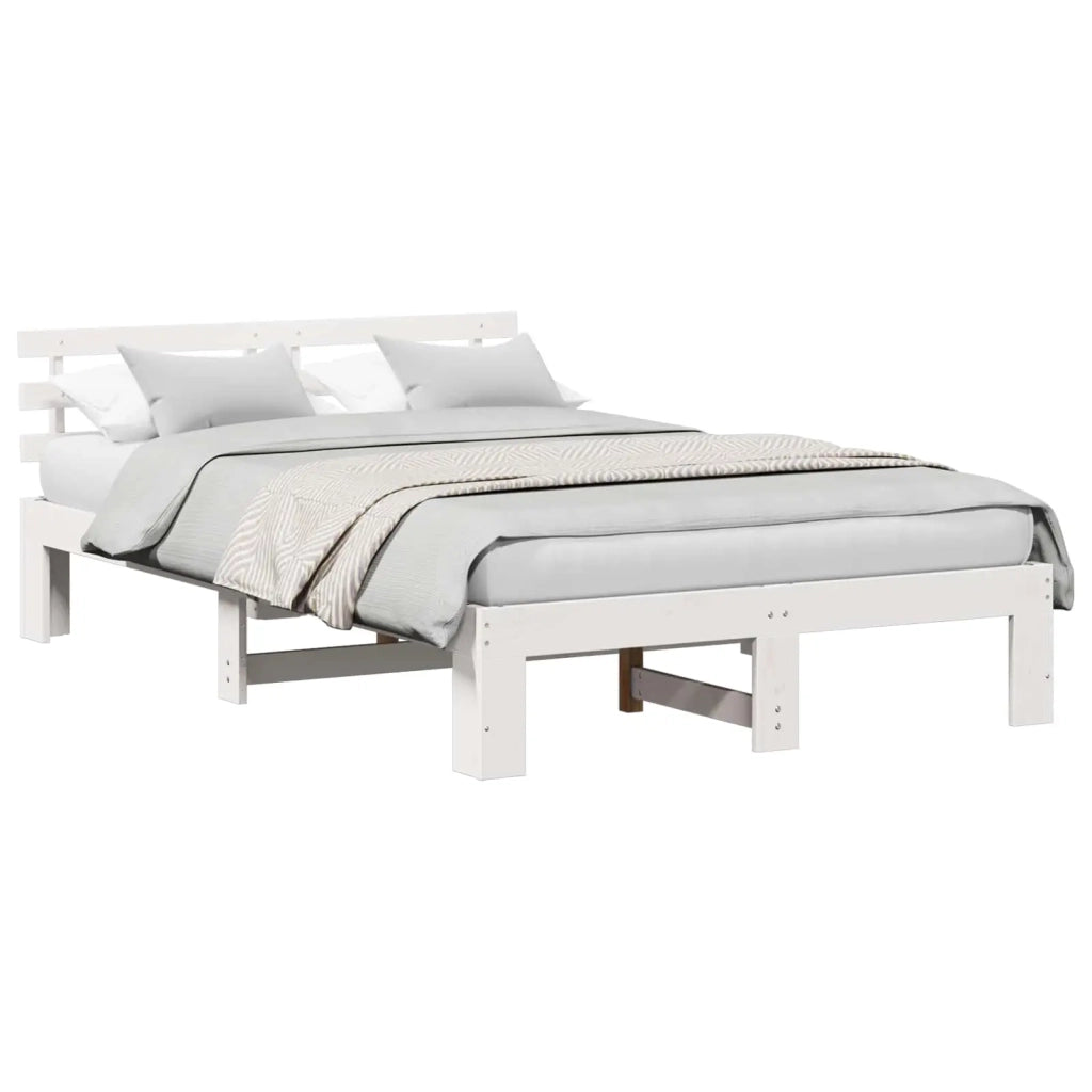 Struttura del letto Bianco 120 x 200 cm Pino massello 872612
