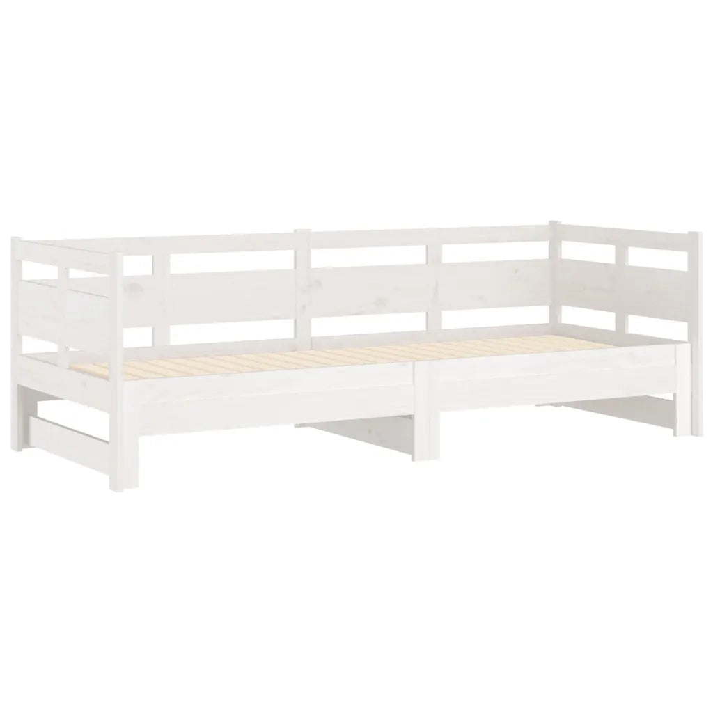 Dormeuse Estraibile Bianca Legno Massello di Pino 2x(80x200) cm cod mxl 61954