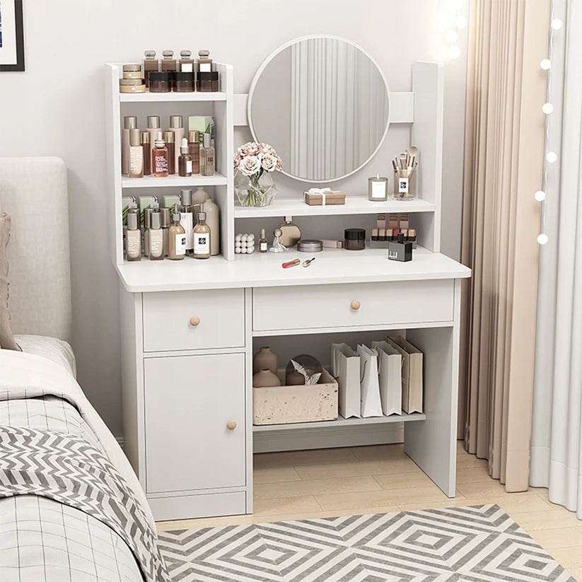 Tavolo da trucco, bianco 80x34x125 cm