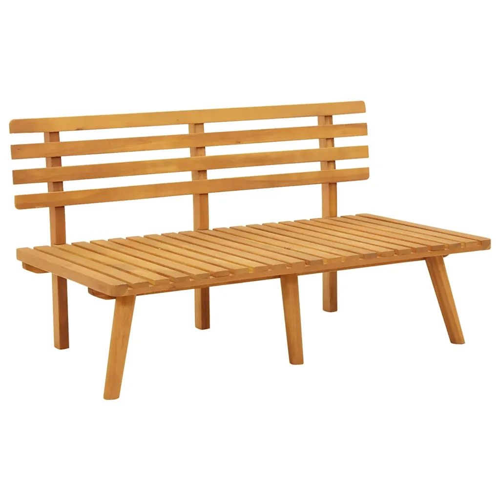 Panca da Giardino con Cuscini-Sgabello-Panca da esterno 115 cm in Legno Massello Acacia