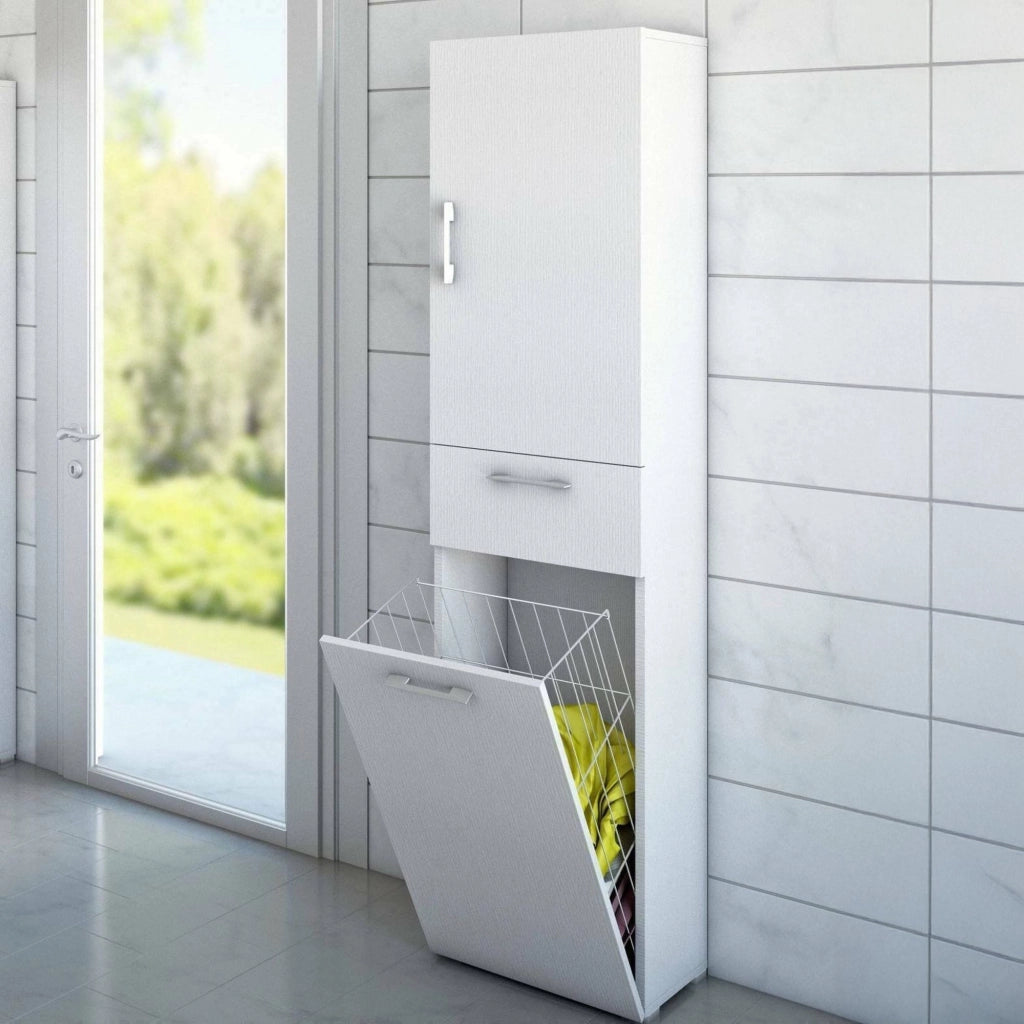 Aryanne, Armadio Multiuso 2 Ante 2 Ripiani Made in Italy, 45x195h cm Bianco