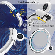 Hoop per dimagrimento per adulti con cinturone sportivo - 20 elementi regolabili - XXXL 148 cm di diametro - hoop per fitness con contapassi intelligente