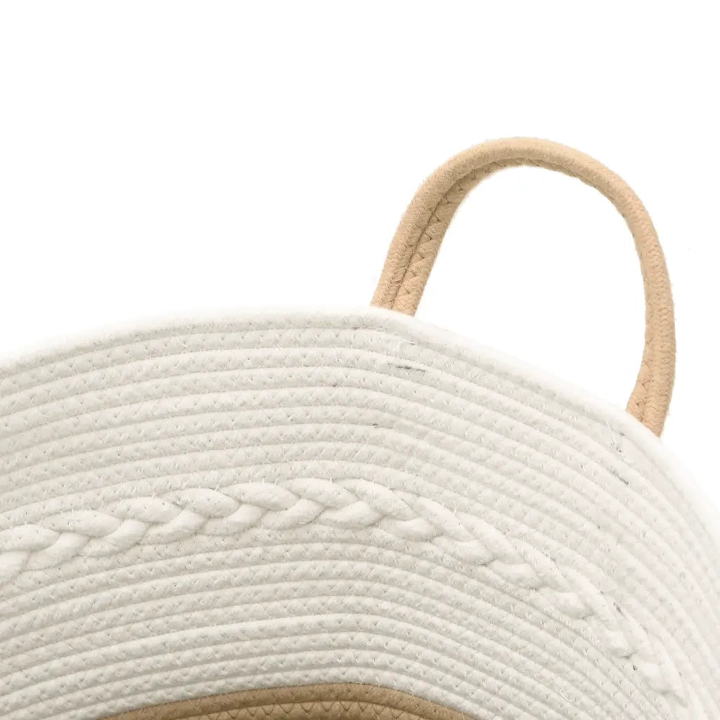 Cestino Portaoggetti Beige e Bianco ?43x38 cm in Cotone CFW9965558