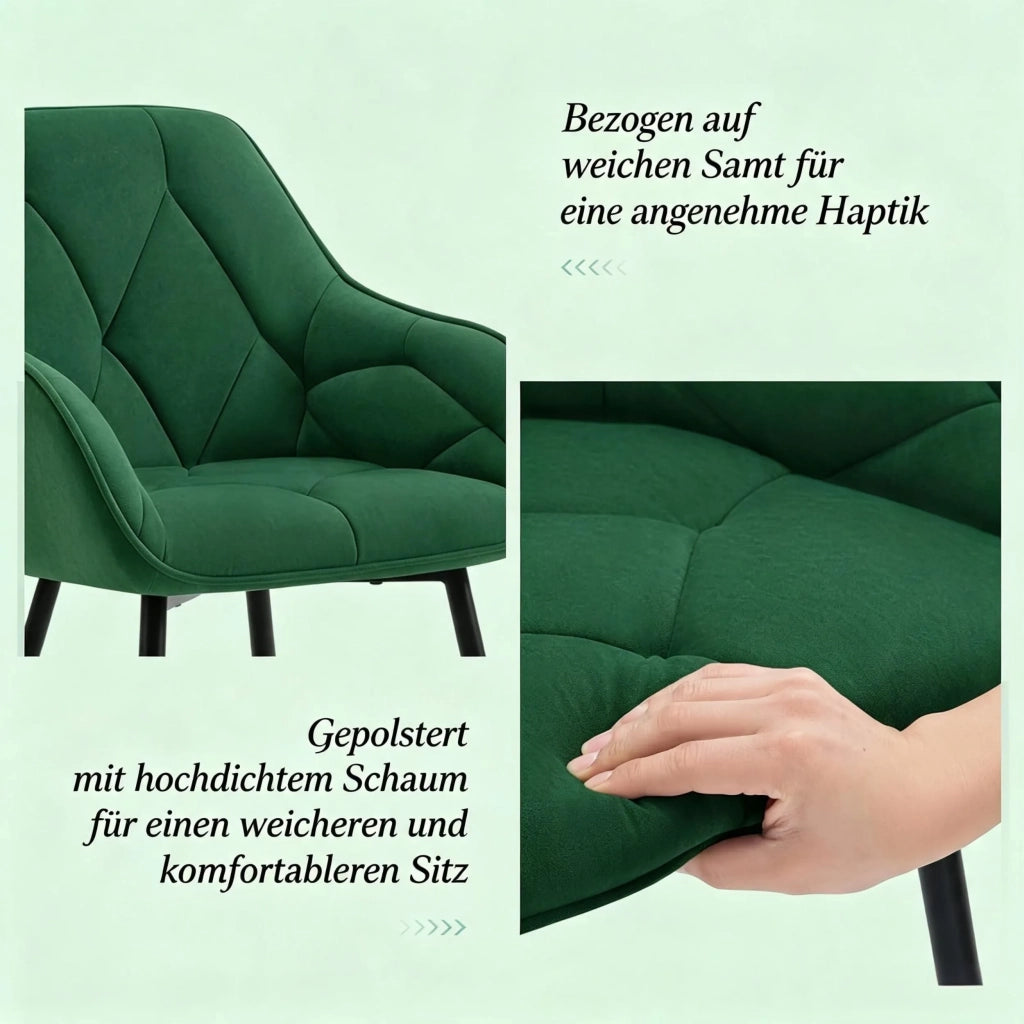 Set 2 sedie da pranzo moderne, schienale ergonomico, imbottite e comode