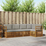 Set divano sezionale con cuscino 5 pcs Grigio Naturale e Chiaro 3374791