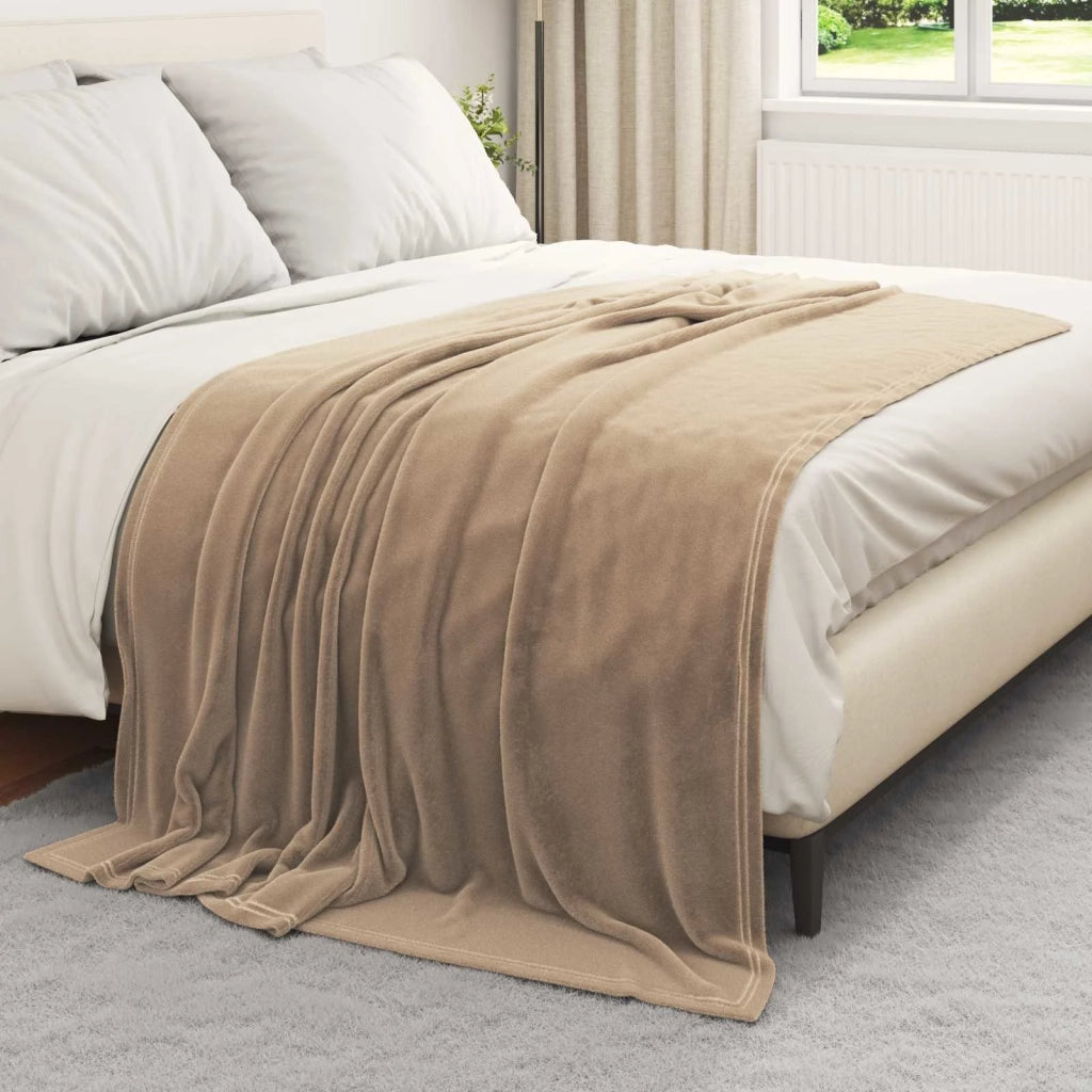Coperte da Pile 6 pz Cammello 150 x 200 cm Panno