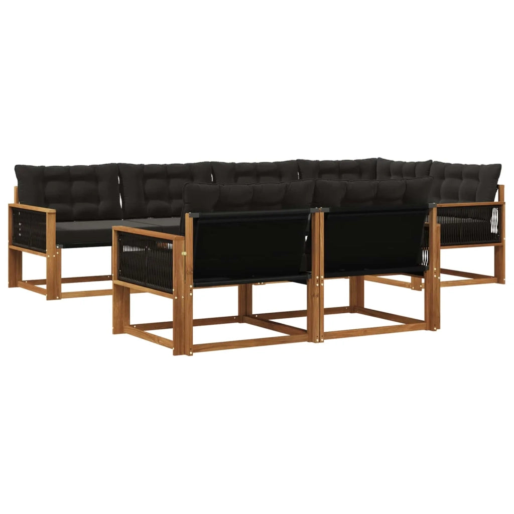 Set di divani da esterno 7 pz Naturale e Nero 3381488