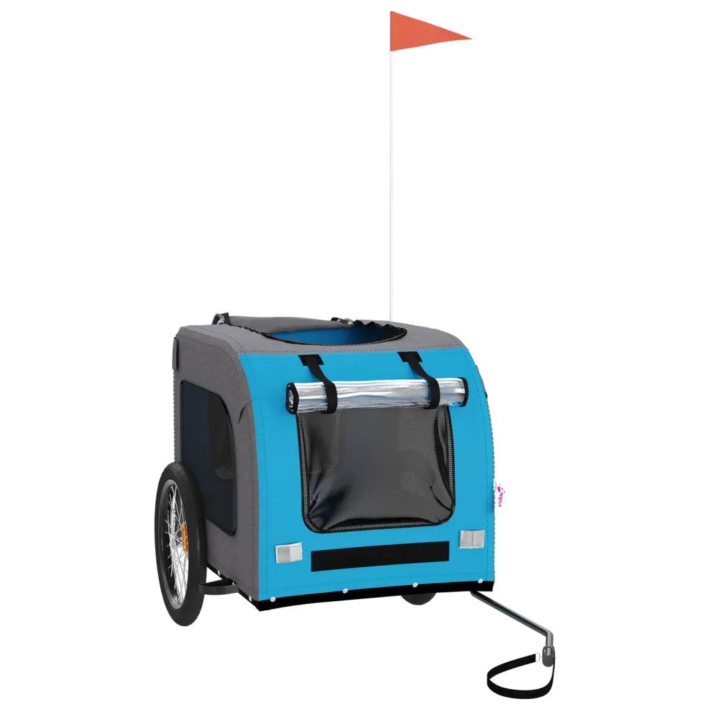 Rimorchio da Bici per Animali Blu e Grigio Oxford e Ferro CFW4426704
