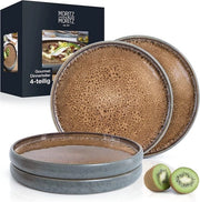 Set di Piatti in Ceramica Piana da 4 - 26 cm - Resistenti al Lavastoviglie