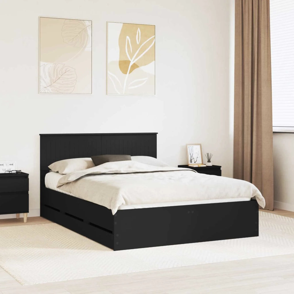 Struttura del letto Nero 140 x 190 cm Legno Ingegnerizzato