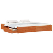Letto matrimoniale | Letto per adulti | Struttura del letto con cassetto Marrone cerato 200 x 200 cm