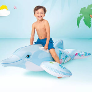 DELFINO GONFIABILE CAVALCABILE  +3 ANNI  cm.175x66  peso kg.0,80 (58535)    INTEX