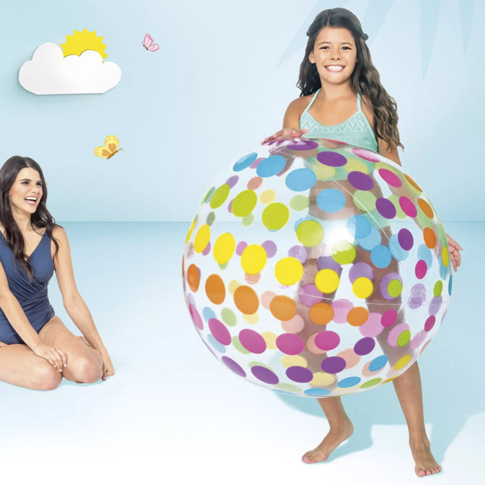PALLONE GONFIABILE JUMBO MULTICOLORE +3 ANNI  ø cm.107  peso kg.0,49 (59065)    INTEX