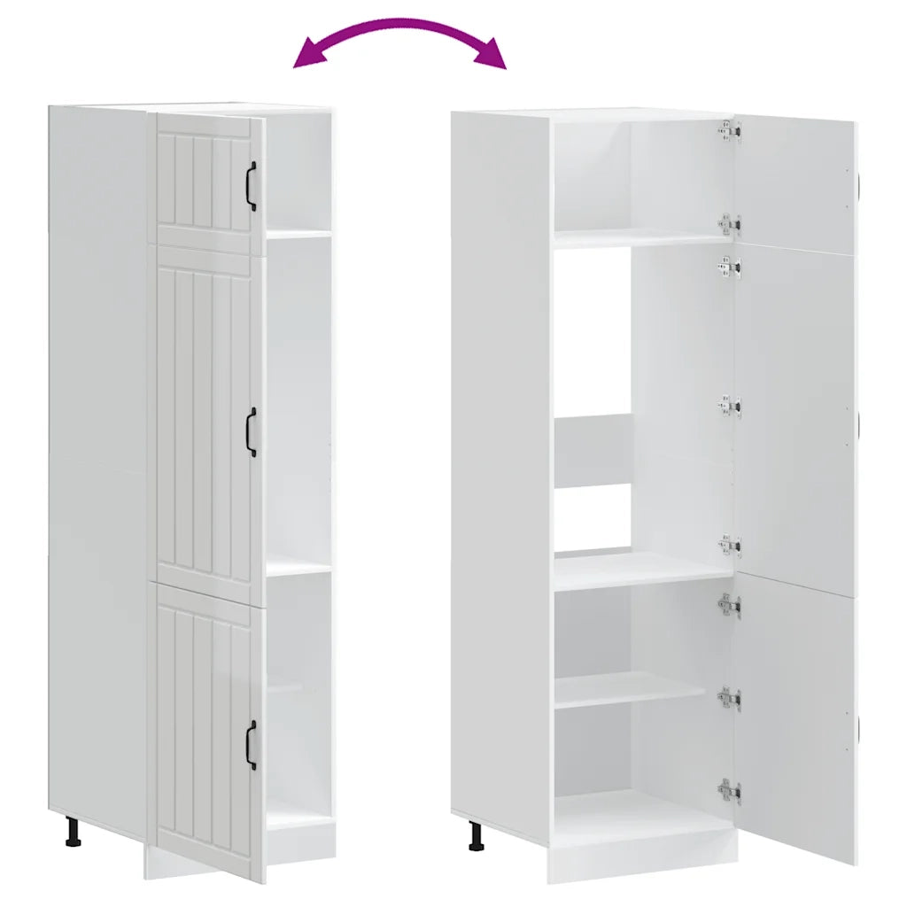 Armadio da Cucina-Credenza da Cucina Lucca Bianco Lucido in Legno Multistrato