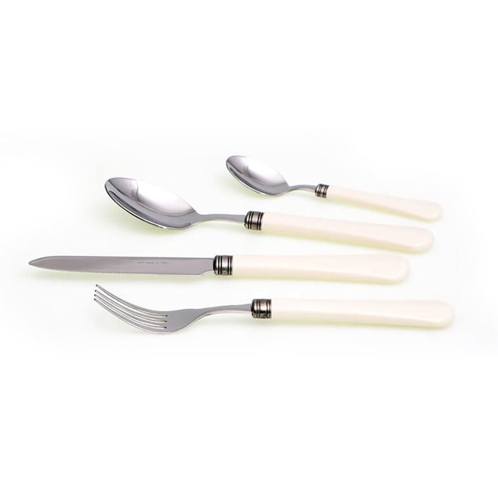 Servizio Set di Posate 24 Pezzi in Acciaio Inox Rivadossi Sandro Giulietta Avorio