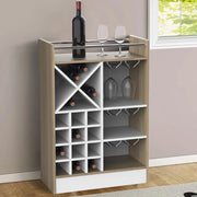 Mobile Bar Cantinetta per 20 Bottiglie Vino 96x64,5x35 cm con Porta Calici in Legno Quercia