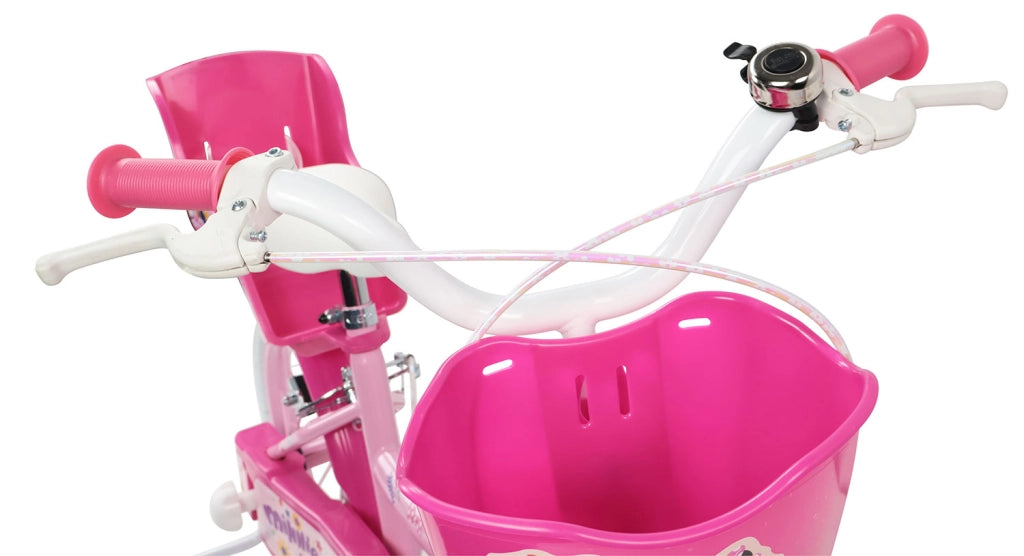 Bicicletta per Bambine 14" Disney Minnie Freni Caliper e Stabilizzatori in Acciaio Hi-Ten Rosa