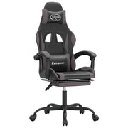 Sedia da Gaming | Sedia da e-sports Girevole Poggiapiedi Nero e Grigio Similpelle