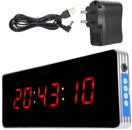 Orologio Digitale LED con Visualizzazione Tempo e Temperatura per Cucina - 36 x 13 x 3 cm, Calendario Settimanale con Visualizzazione Temperatura