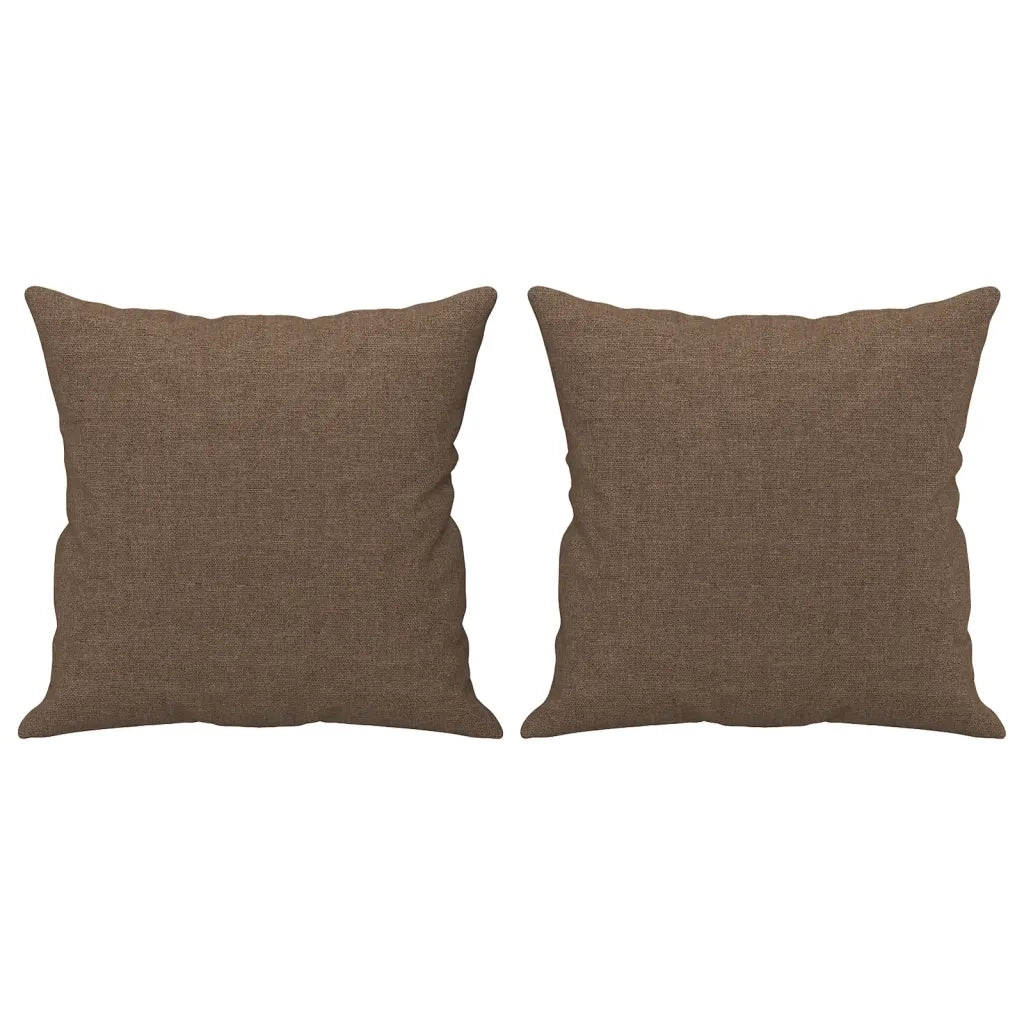 Divano | Divano da soggiorno | Sofa a 2 Posti con Cuscini Marrone 140 cm in Tessuto