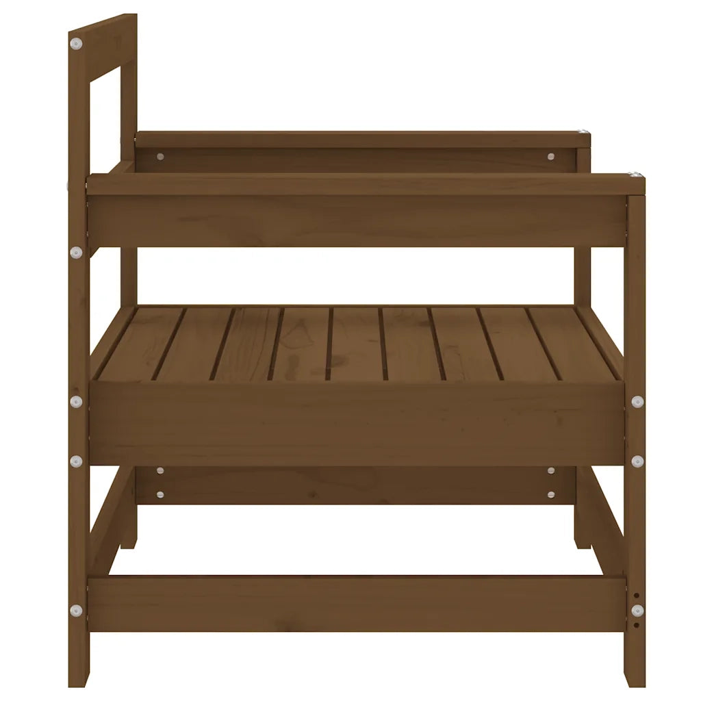 Sedia da patio-Sedie da Giardino 2 pz Marrone Ambra in Legno Massello di Pino 329279