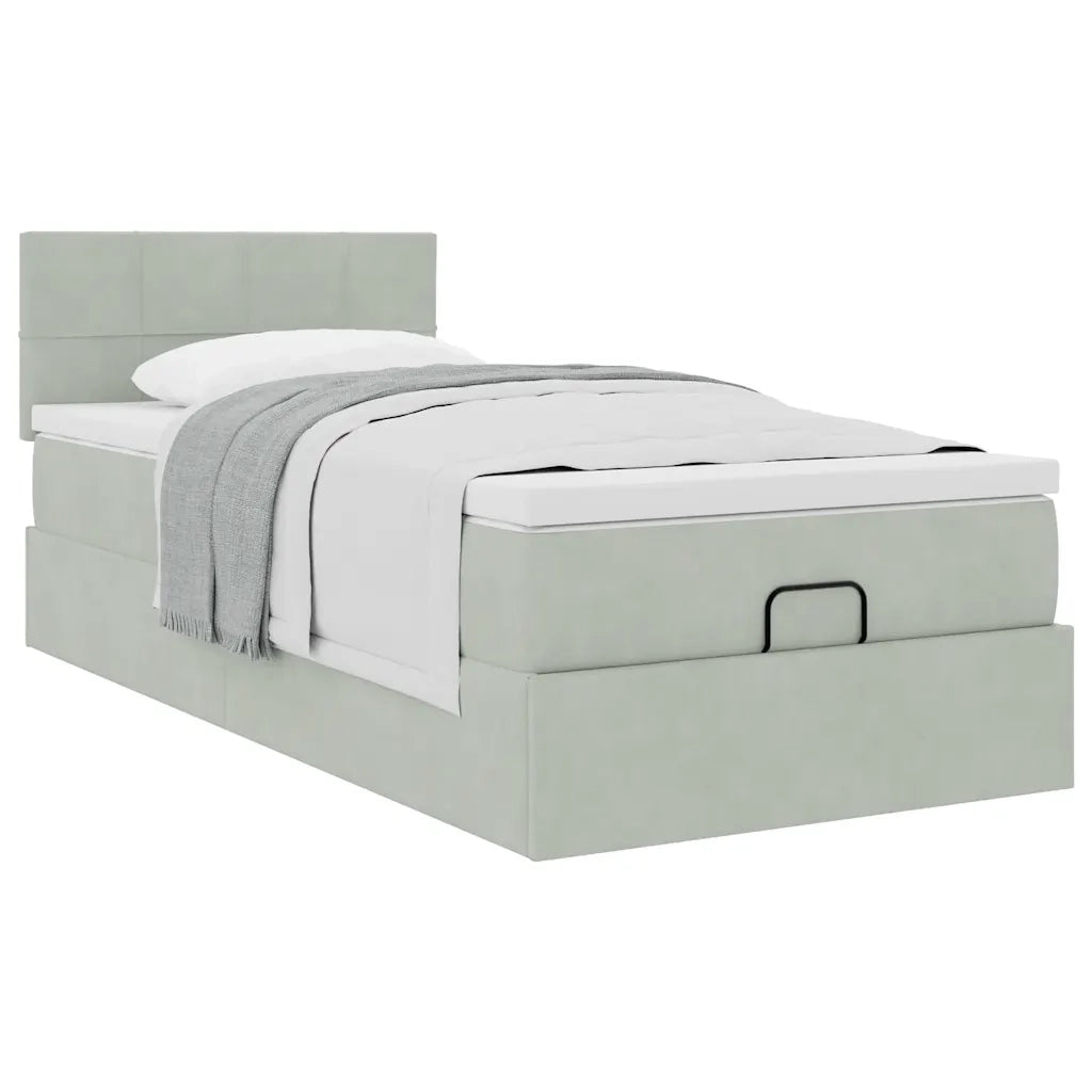 Struttura Letto Pouf con Materasso 100x200 cm Velluto