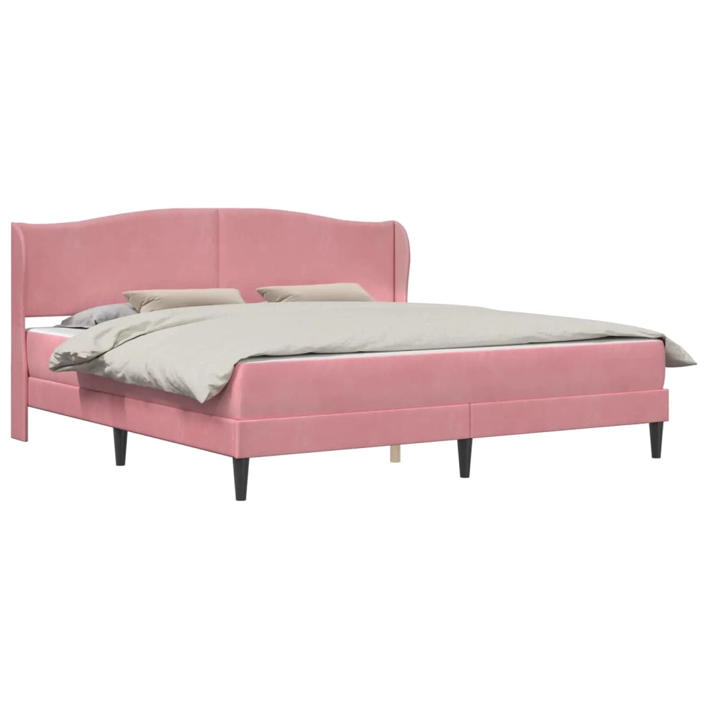Struttura del letto con testiera Rosa 180 x 200 cm Velluto