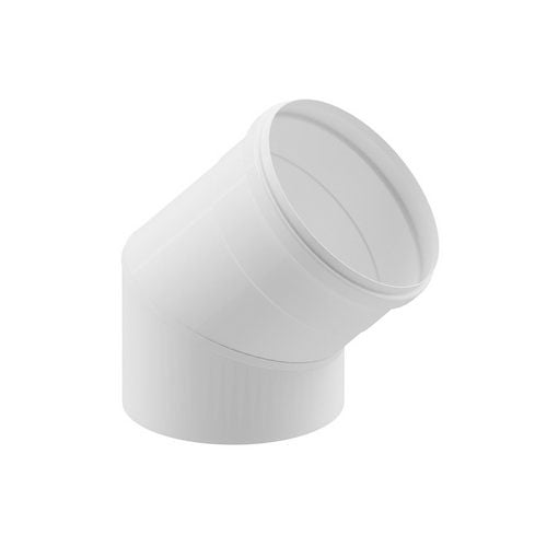 CURVA 45Â° IN ACCIAIO AISI 304L PER CAPPE- Diam. 150 Bianco- DK- pezzi 1