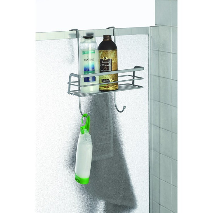 MENSOLA RETTANGOLARE 1 RIPIANO CON GANCIO DOCCIA- Cromo-Satinato- FERID- pezzi 1