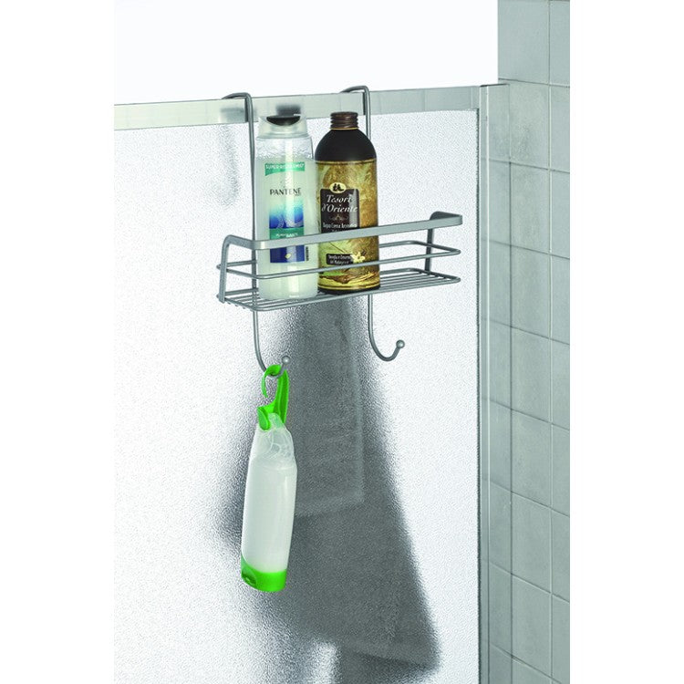 MENSOLA RETTANGOLARE 1 RIPIANO CON GANCIO DOCCIA- Cromo-Satinato- FERID- pezzi 1