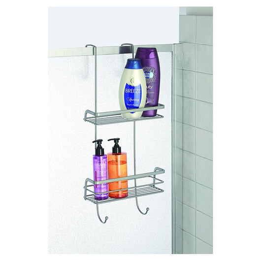 MENSOLA RETTANGOLARE 2 RIPIANI CON GANCIO DOCCIA- Cromo-Satinato- FERID- pezzi 1