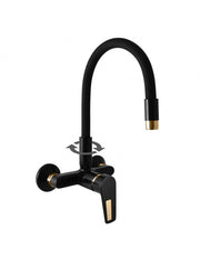 Miscelatore lavabo a parete COLORADO in memory foam ottone dorato H. 27,4 cm