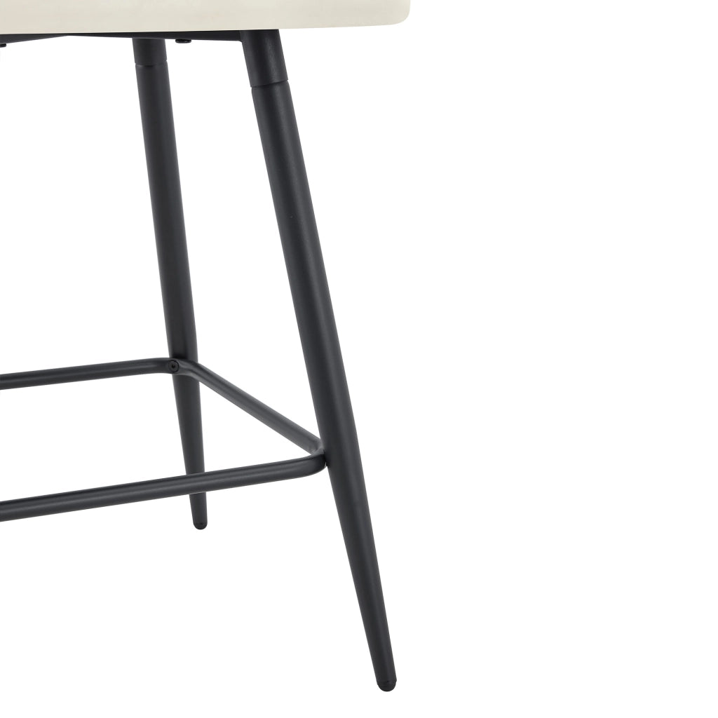 Sgabello da bar con schienale ergonomico e poggiapiedi in PU bianco