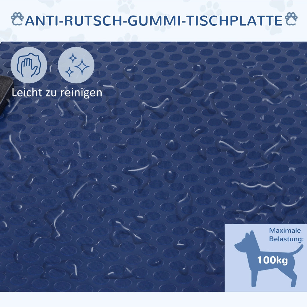 Tavolo per Toeletta Cani e Gatti Regolabile e Pieghevole ¨C zephmum ¨C Blu, fino a 100 kg