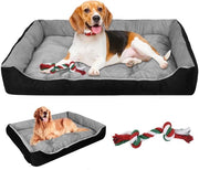 Cuscino per cani per grandi cani, Cuscino morbido per cani, Cuscino lavabile per cani, Cuscini morbidi per cani, Cuscino antiscivolo per cani, Divano per cani, Cuscino per animali domestici per grandi cani e gatti, Nero-grigio, 90×70cm