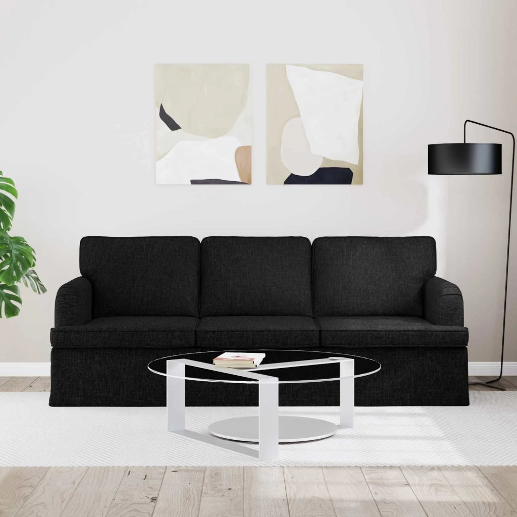 Divano Nero 201 x 80 x 85 cm Tessuto