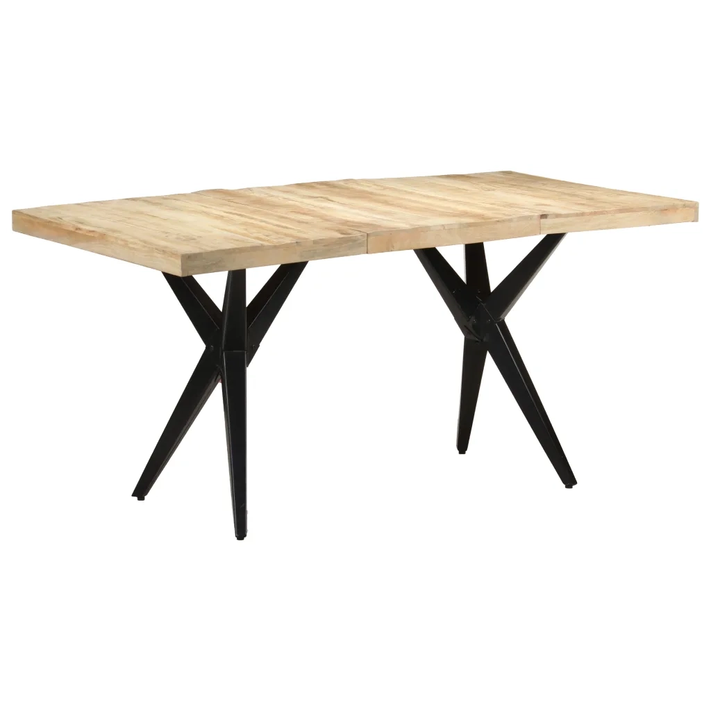 Tavolo da Pranzo 160x80x76 cm in Legno Massello di Mango Grezzo cod mxl 65526