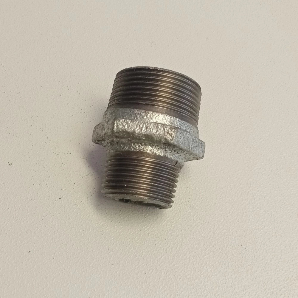 Raccordo mm da 1''x 3/4'' niples nipplo doppia vite ridotta di ghisa zincata malleabile