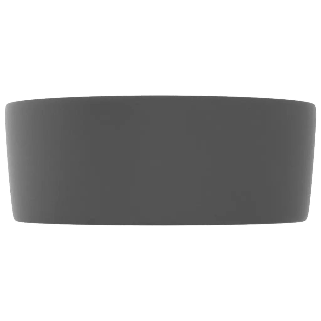 Lavandino Lusso Rotondo Grigio Scuro Opaco 40x15 cm in Ceramica