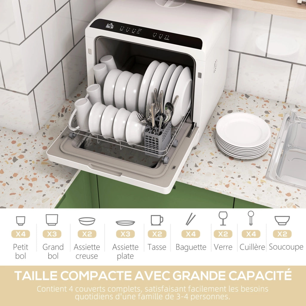 Lavastoviglie 4 Coperti 5 Programmi ¨C Zephmum ¨C Bianco 45x44x45.8 cm