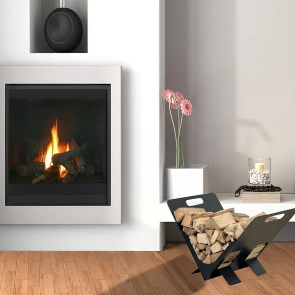 PORTALEGNA MODERNO PER CAMINO cm 38x30x27h - MADE IN ITALY