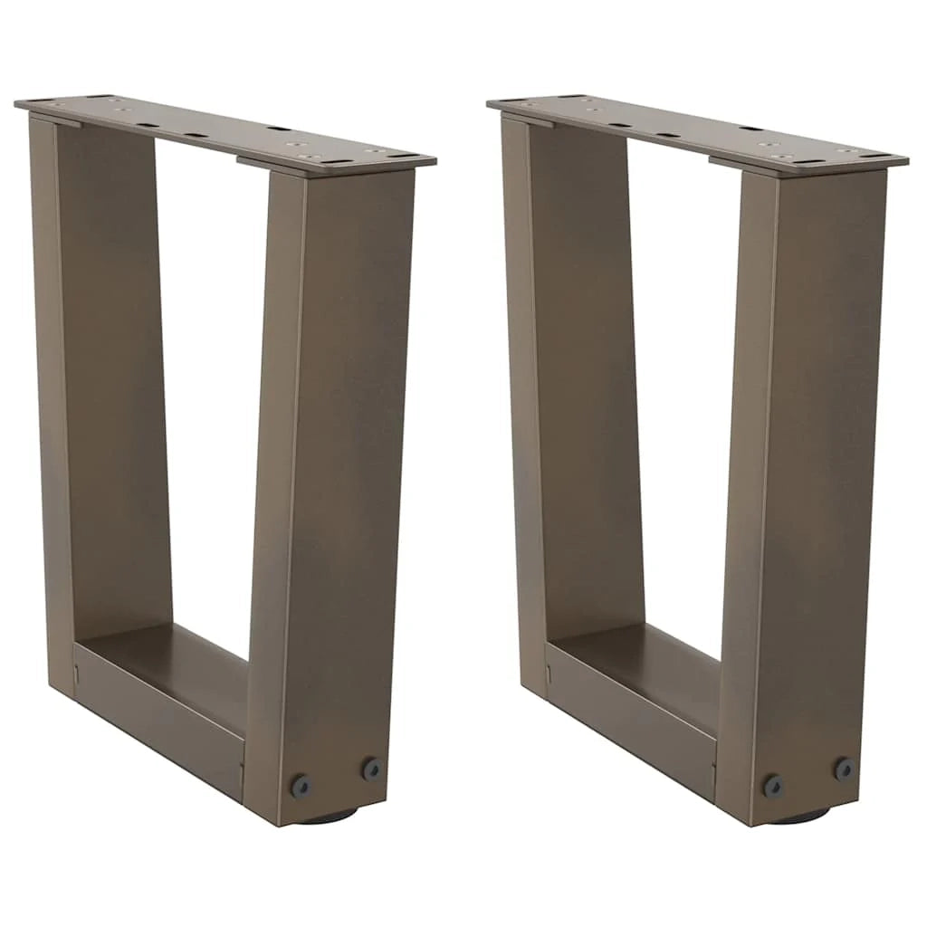 Set di 2 gambe per tavolino a forma di V 40 x 30 x 31 cm robuste ed esteticamente gradevoli design moderno in acciaio naturale 02_0056895