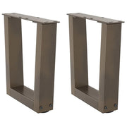 Set di 2 gambe per tavolino a forma di V 40 x 30 x 31 cm robuste ed esteticamente gradevoli design moderno in acciaio naturale 02_0056895