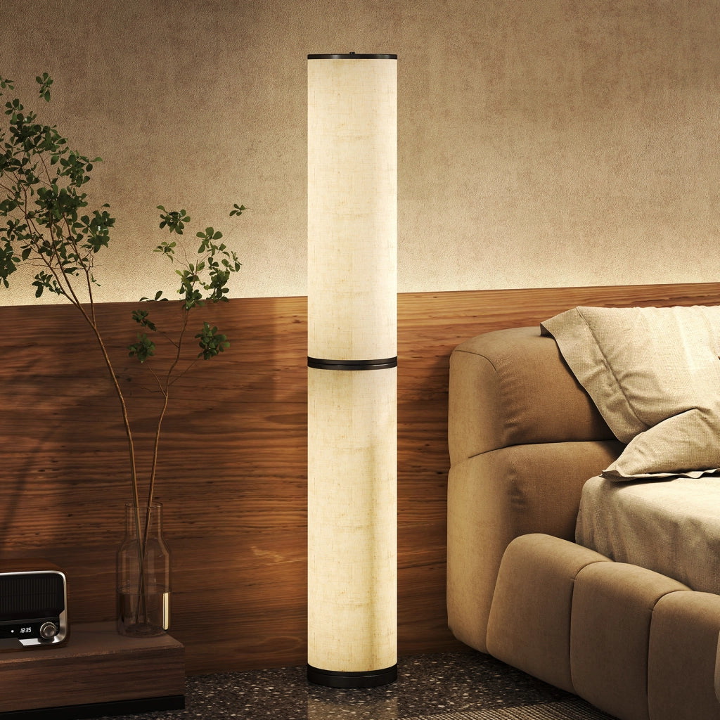 Lampada da Terra con Telecomando e Regolazione Temperatura ¨C zephmum ¨C 3000-6000K, Tessuto, ?20x135 cm, Beige