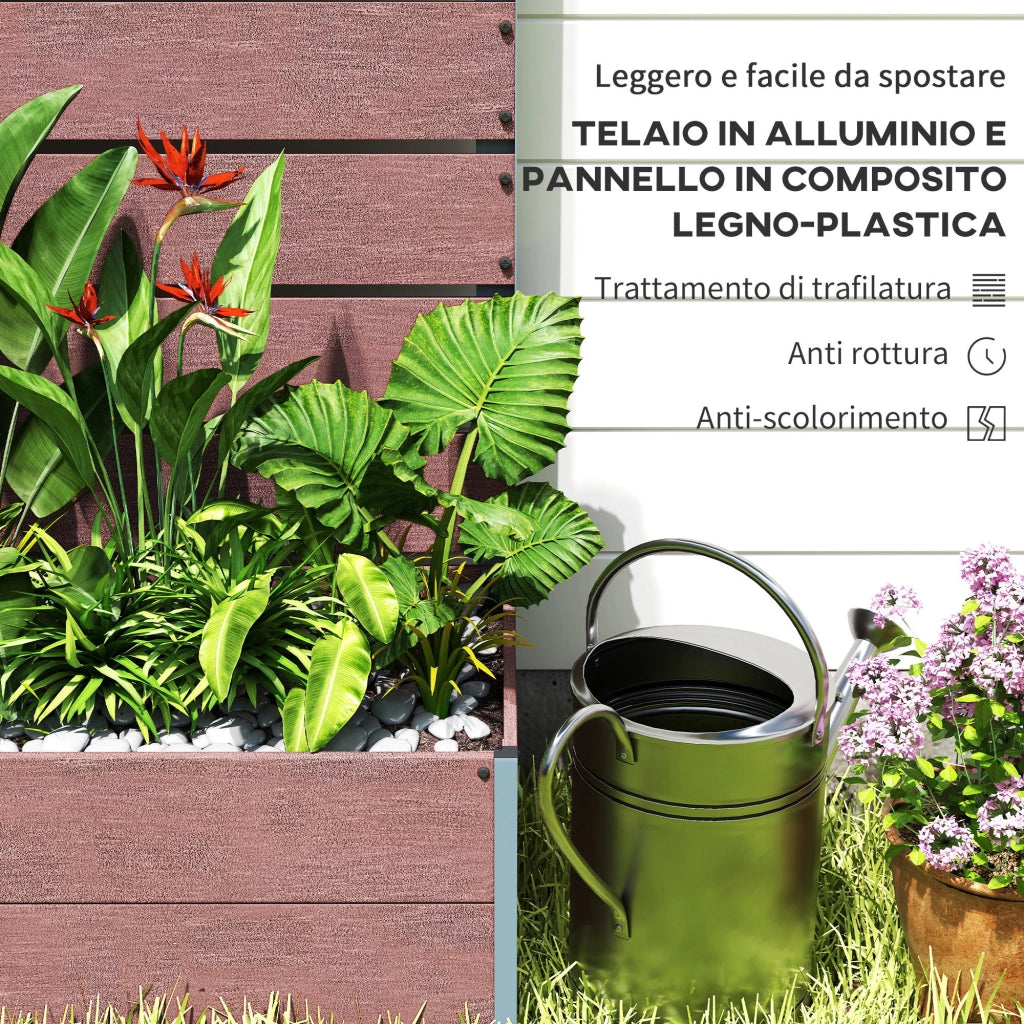 Fioriera da Esterno con Spalliera a Doghe per Piante Rampicanti, 72x38x150cm, Marrone Chiaro